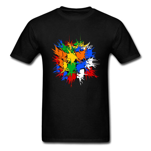 Hungary Rubiks Cube Explosion Men Black T-Shirt